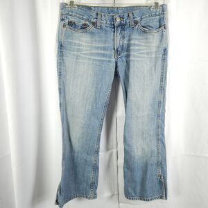 Lucky Brand Crossover Crop Jeans Blue Womens 4/27 Low Rise 30x24